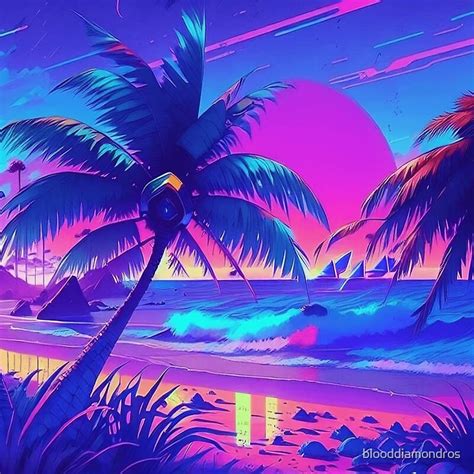 Vaporwave Beach By Blooddiamondrose1238 On Deviantart