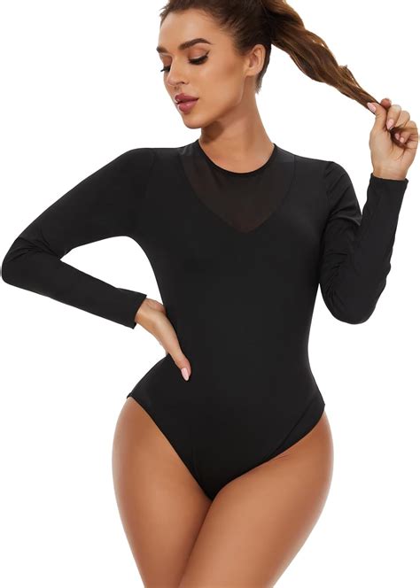 Sexywg Bodysuit For Women Long Sleeve Tummy Control Shapewear Round