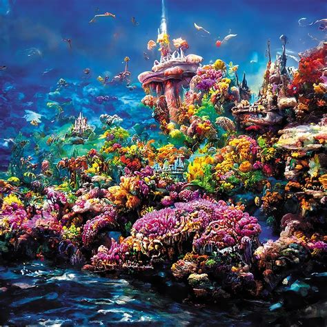 Coral Reef Watercolor Painting - Undersea - Coral Reef Underwater ...