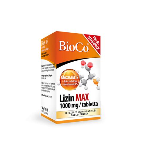 Bioco lizin max 1000mg megapack tabletta 100 db - babamamako