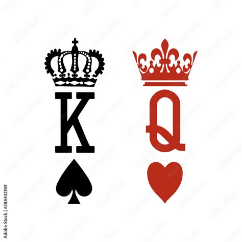 Grafika Wektorowa Stock King And Queen Svg King Of Spades Svg Queen