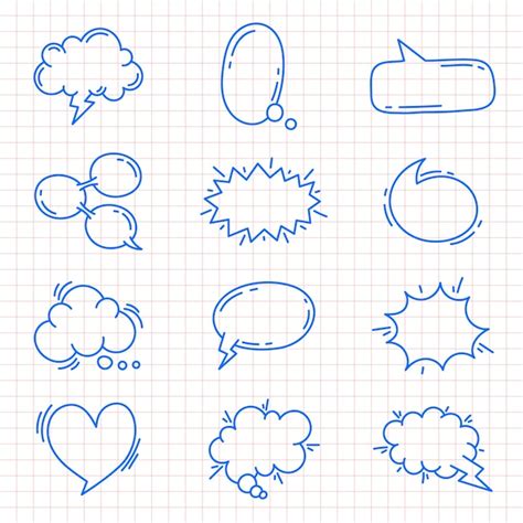 Premium Vector Hand Drawn Speech Bubble Doodle Illustration