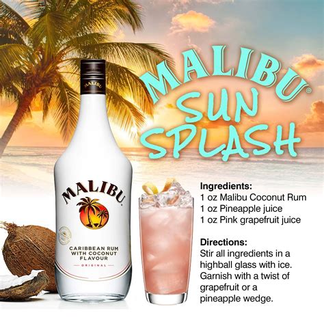 Malibu Coconut Rum Rum Drinks Recipes Coconut Rum Tropical Drink