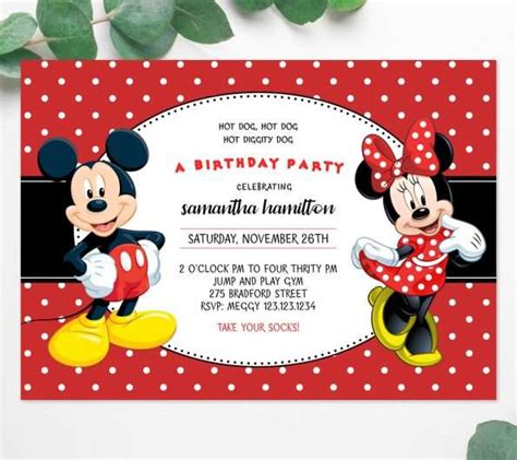 Minnie Mouse Invitations Edit Online Now