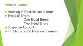 Rectification Of Errors With Accounting Terms PPT