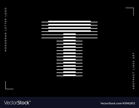 Monogram Logo Letter T Lines Abstract Modern Art Vector Image