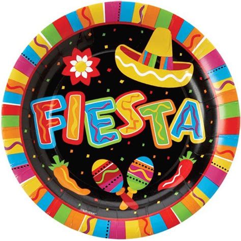 Fiesta Plates 27cm Paper Party Plates Pack Of 8 Party Plates