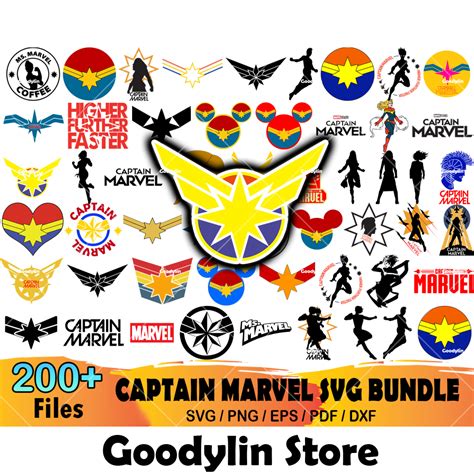 Captain Marvel Svg Bundle Marvel Svg Captain Marvel Logo Inspire