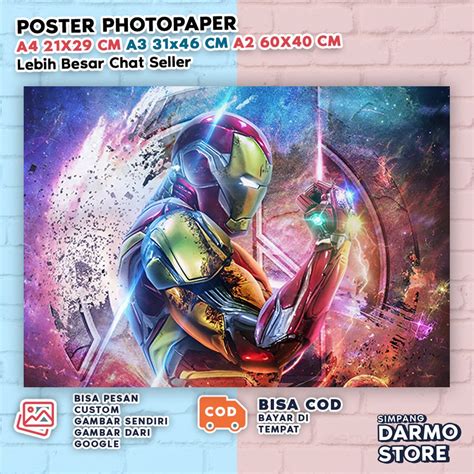 Jual Poster Ironman Hiasan Dinding Marvel Superhero Pahlawan Super