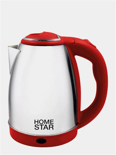 Чайник электрический Homestar HS-1028, 1500Вт, 1,8л, металл, красный ...