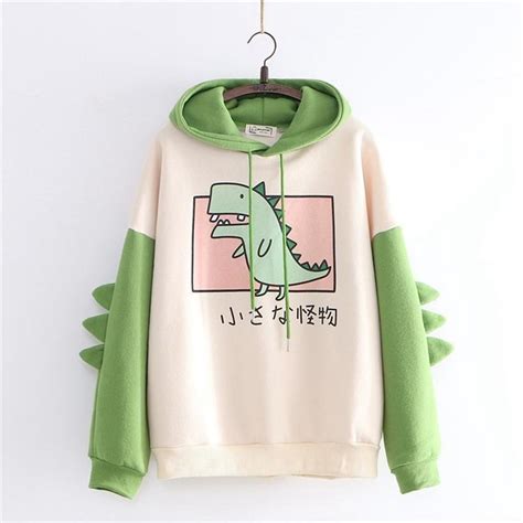 Sweet Japanese Dinosaur T Rex Hoodie Harajuku Kawaii Kawaii Babe