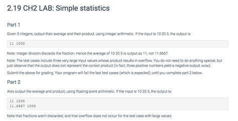 Ch Lab Simple Statistics Part Given Chegg