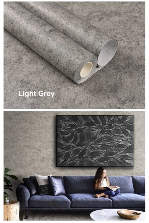 60cm X 5 Metres Industrial Cement Grey Pvc Stickers Wallpaper Decal