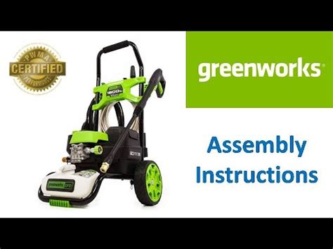 Greenworks Psi Power Washer Assembly Youtube