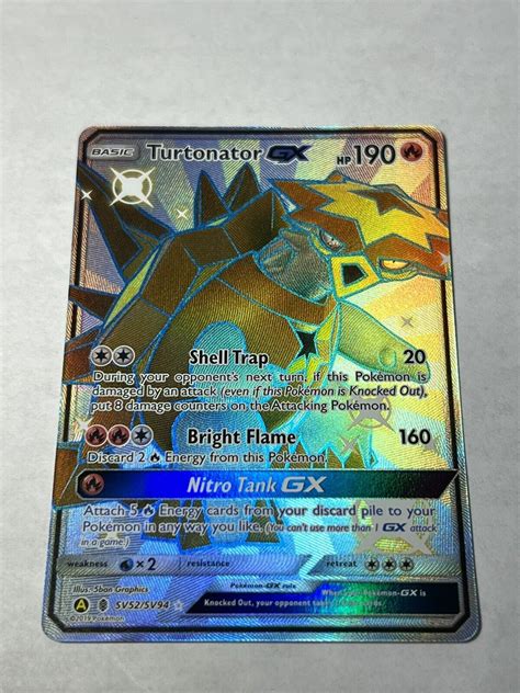 Pokémon TCG Turtonator GX Hidden Fates SV52 SV94 Holo Full Art Ultra