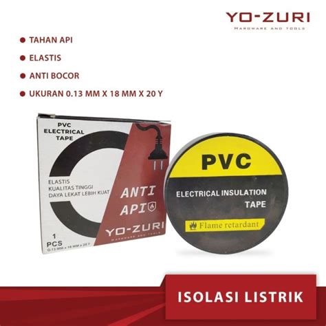 Isolasi Listrik Hitam Anti Api Pvc Electrical Insulation Tape 013 Mm X