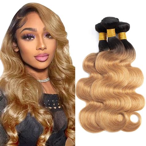 Amazon Ombre Bundles Honey Blonde Body Wave Bundles Human Hair 12