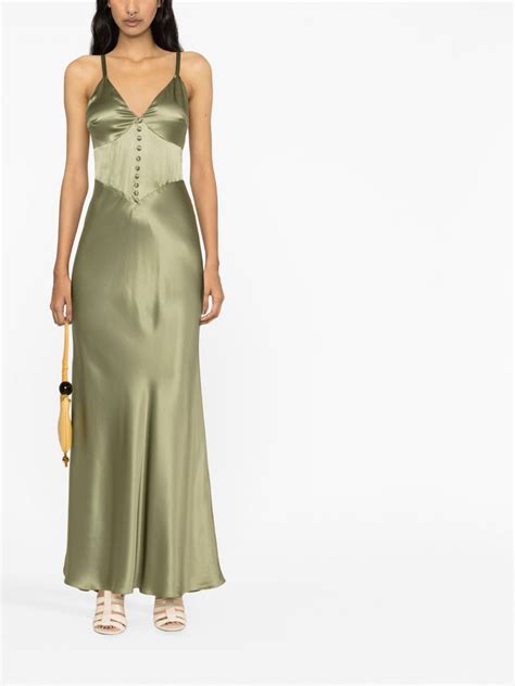 Reformation Esa Silk Dress | Green | FARFETCH