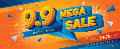 Premium Vector 99 Shopping Day Mega Sale Banner Template Design