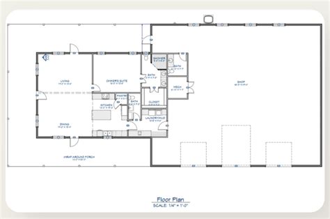 Single-Story Barndominium Floor Plans