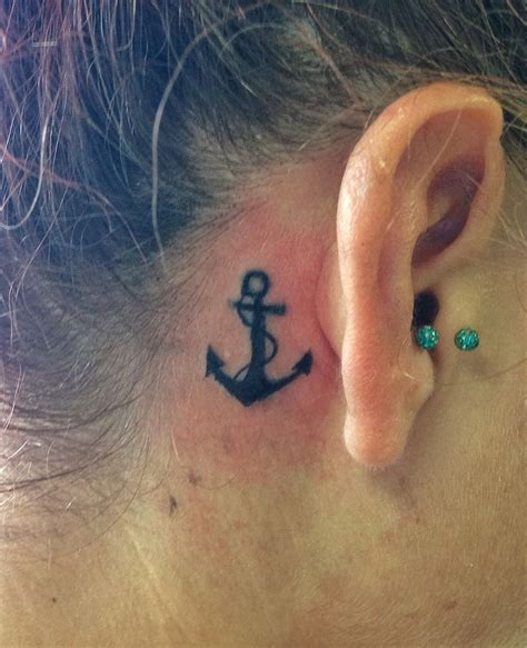 Tiny Anchor Behind Ear Tattoo Ear Tattoo Future Tattoos