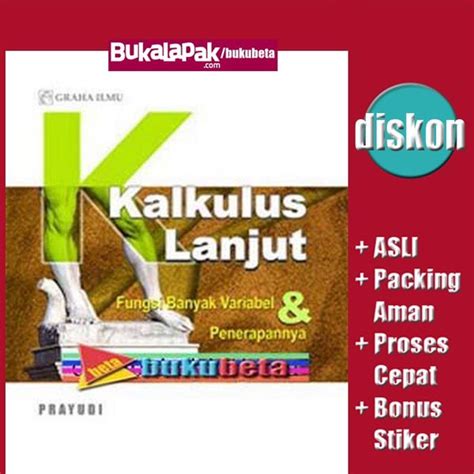 Jual Kalkulus Lanjut Fungsi Banyak Variabel Penerapannya Prayudi Di