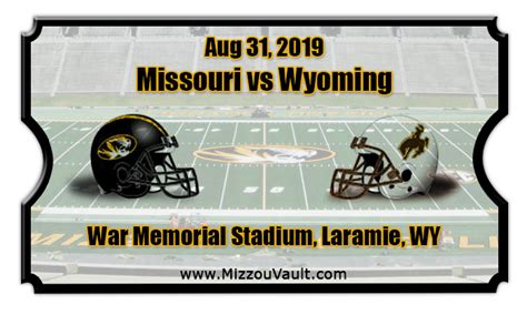 Missouri Tigers Vs Wyoming Cowboys Football Tickets 083119