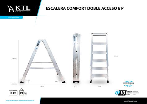 Escalera Doble Acceso Comfort 6 Peldaños Modelo 5006 VALCK Y CIA S A