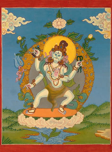 Heavenly Shivatandava (Tibetan Buddhist Thangka, Brocadeless) | Exotic ...