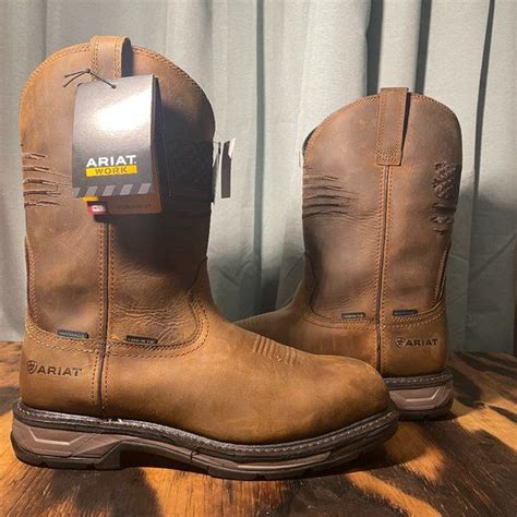 Ariat Men S Workhog Patriot Waterproof Western Work Boots Carbon Toe