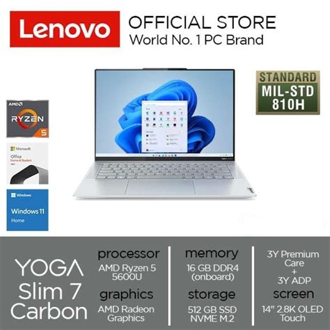 Jual Lenovo Yoga Slim 7 Carbon 14ACN6 6SID Ryzen 5 5600U 16GB 512SSD