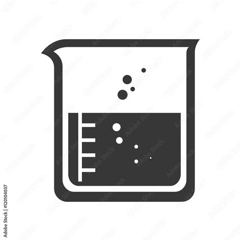 Beaker Flask Chemical Laboratory Glass With Liquid Silhouette Vector