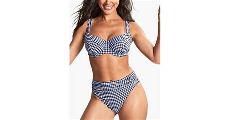 Panache Swim Olivia Full Cup Gingham Bikini Top In Blue Lyst UK