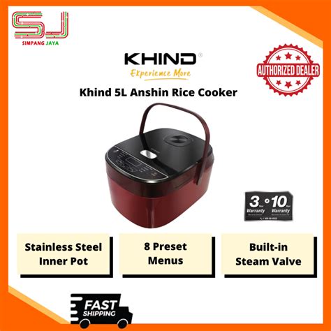 Khind L Anshin Rice Cooker W Detachable Inner Lid Built In