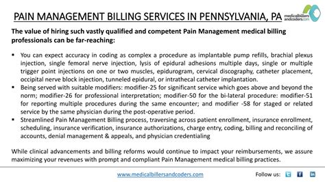 Ppt Pain Management Billing Services In Pennsylvania Pa Powerpoint