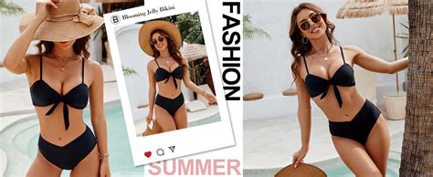 Amazon Blooming Jelly Women S High Waisted Bikini Sets Two Piece Swimsuit Sexy Bathing