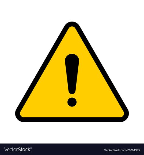 Flat Yellow Hazard Warning Symbol Royalty Free Vector Image