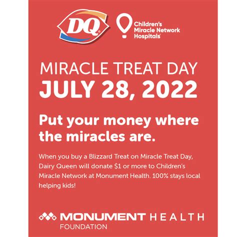 Cmn Miracle Treat Day Fundraiser Is Thursday Monument Health