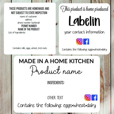 Cottage Food Labelsfood Labels Cottage Food Stickers - Etsy