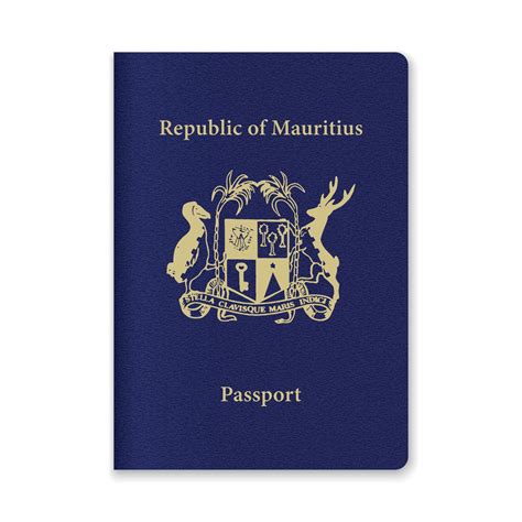 Mauritius Passport Cover with Gold Emblem and Text 51456440 Vector Art