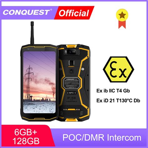 Conquest S12 Pro Atex Pocdmr Walkie Talkie Atex Phone Ip68 Waterproof