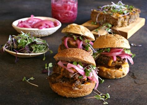 Cheesy Meatloaf Sliders With Pickled Red Onion Meatloaf Sliders