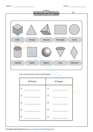 Free Printable & Interactive Sorting Shapes Worksheets