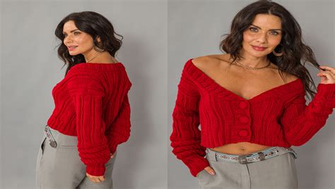 Cropped De Tric Cardig Gr Fico E Passo A Passo