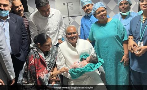 Chhattisgarh Chief Minister Bhupesh Baghel Meets His Grandson For St