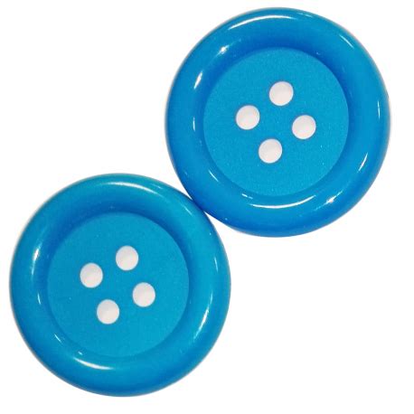 2 x Bouton Clown Géant 62 mm Plastique Coloris Bleu Turquoise La