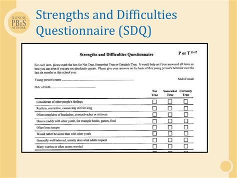 Strengths And Difficulties Questionnaire Printable Form