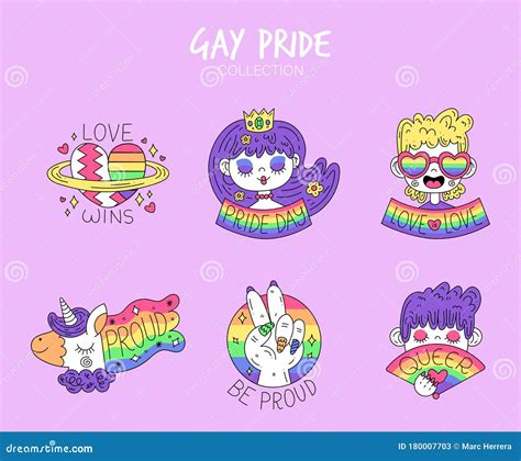 Variety Of Gay Pride Stickers Stock Illustration Illustration Of Lesbian Equality