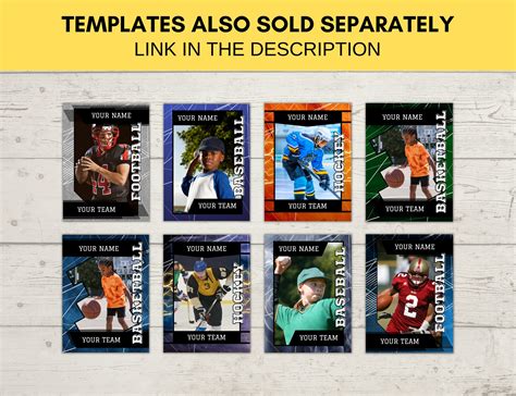 Set of 3 Sport Card Templates Custom Trading Card Printable Create Your Own Trading Card ...