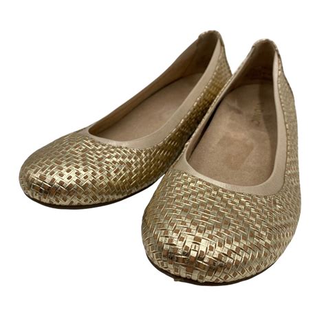 Vionic Anita Flats Gold Geo Leather Women S Size 8 EBay